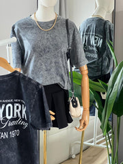 CAMISETA OVERSIZE EFECTO WASHED NEW YORK