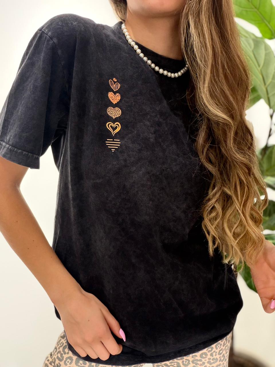 CAMISETA OVERSIZE EFECTO WASHED LOVERS PRINT
