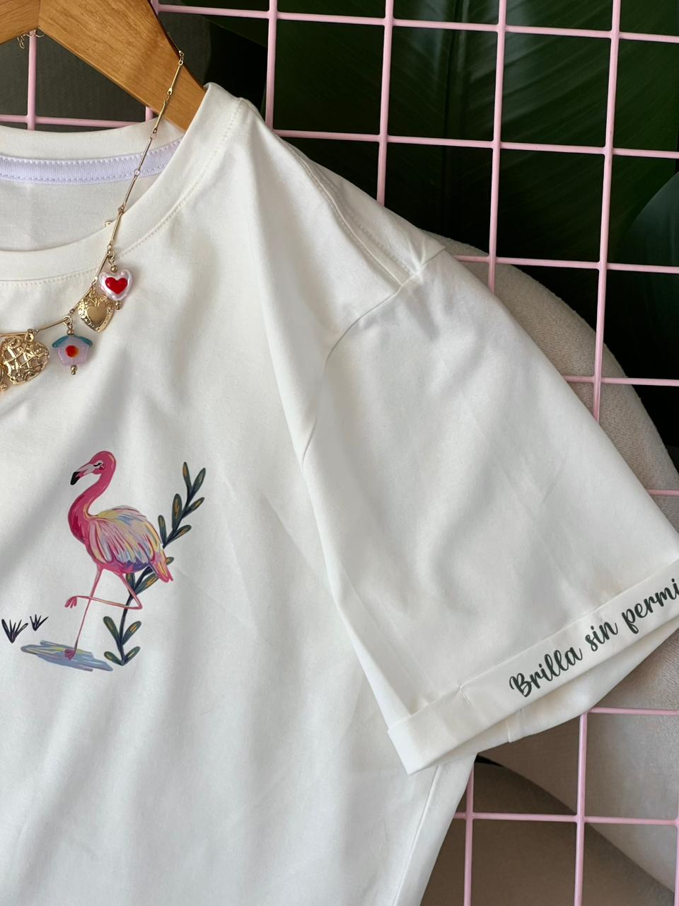T’SHIRT BÁSICA TELA FRIA  FLAMENCO 🦩