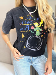 CAMISETA OVERSIZE EFECTO WASHED Principito Graffiti