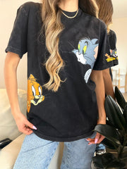 CAMISETA OVERSIZE EFECTO WASHED TOM Y JERRY