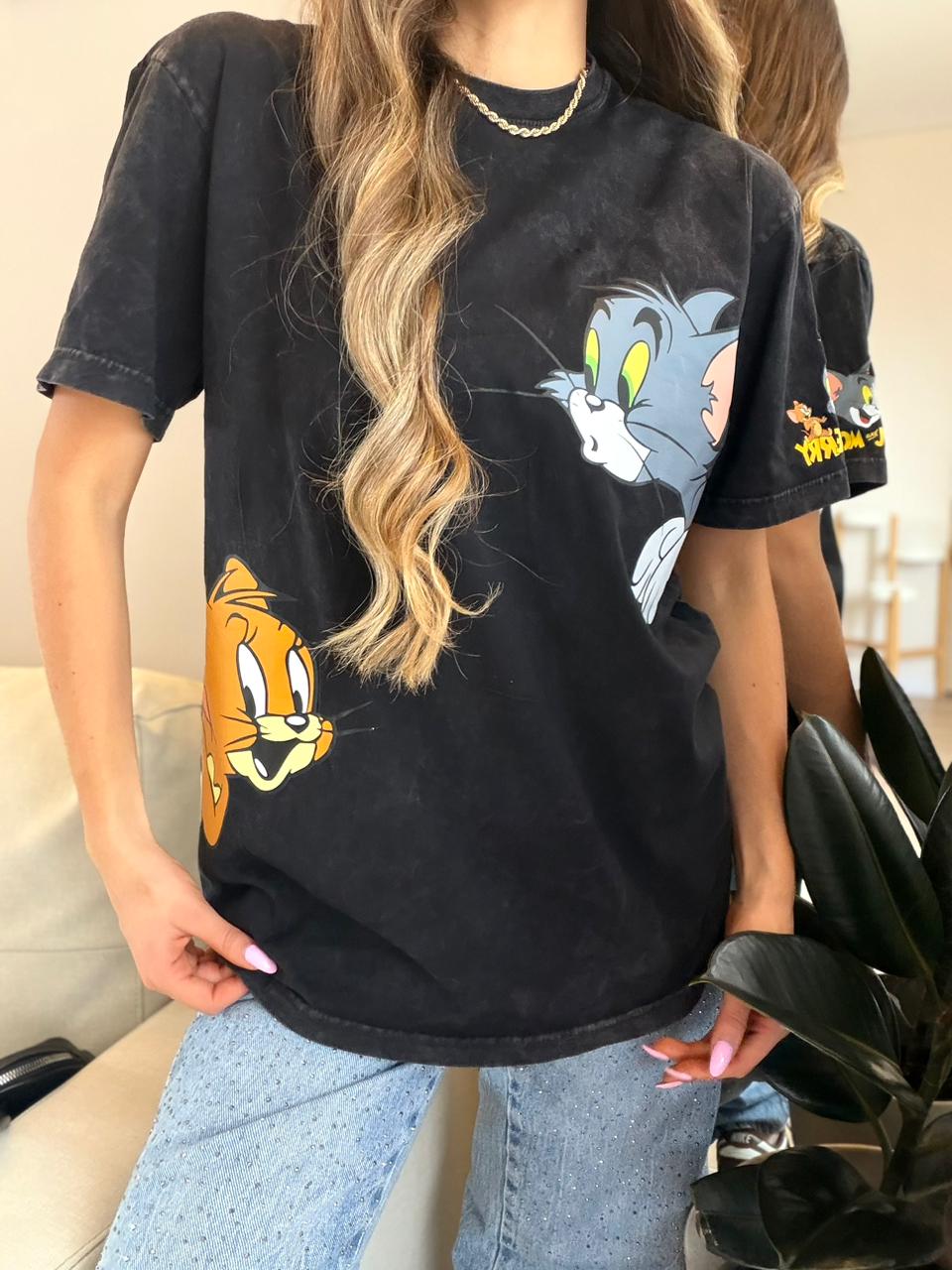 CAMISETA OVERSIZE EFECTO WASHED TOM Y JERRY