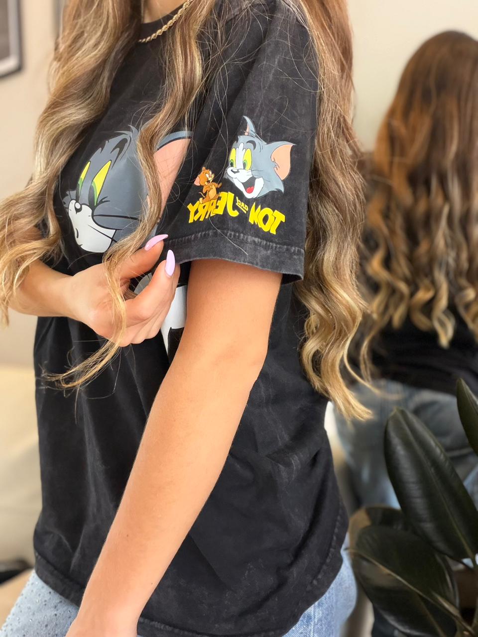 CAMISETA OVERSIZE EFECTO WASHED TOM Y JERRY