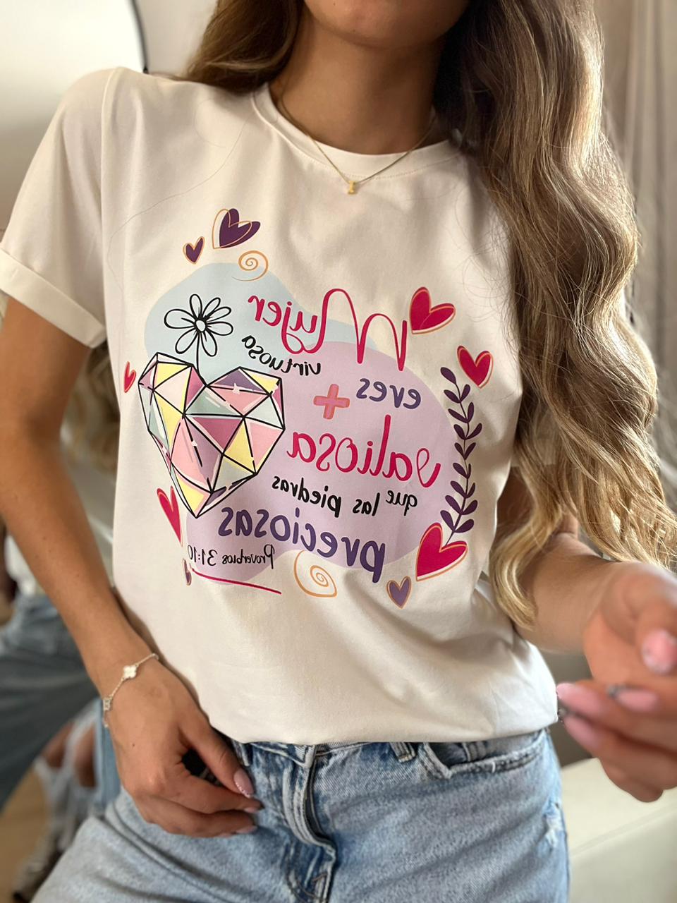 T- SHIRT GRÁFICA MUJER VIRTUOSA