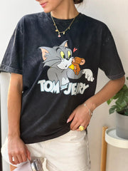 CAMISETA OVERSIZE EFECTO WASHED TOM Y JERRY