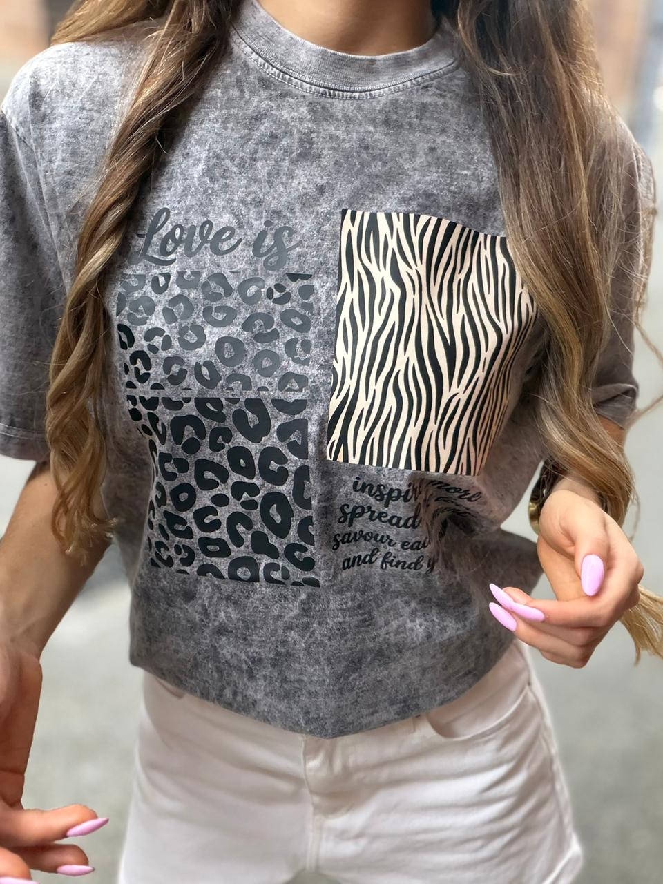 CAMISETA OVERSIZE EFECTO WASHED  ZEBRA