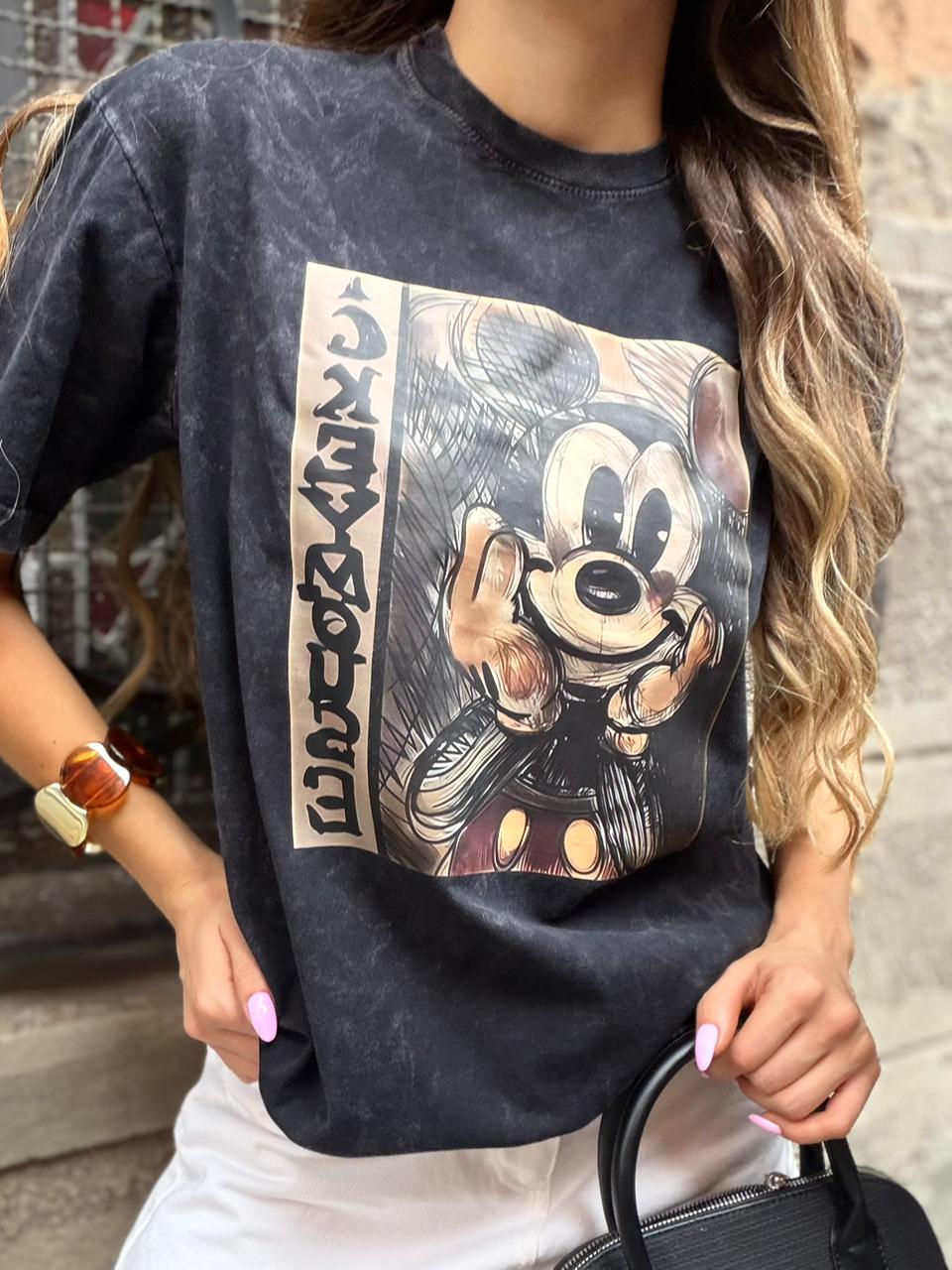 CAMISETA OVERSIZE EFECTO WASHED MICKY MOUSE