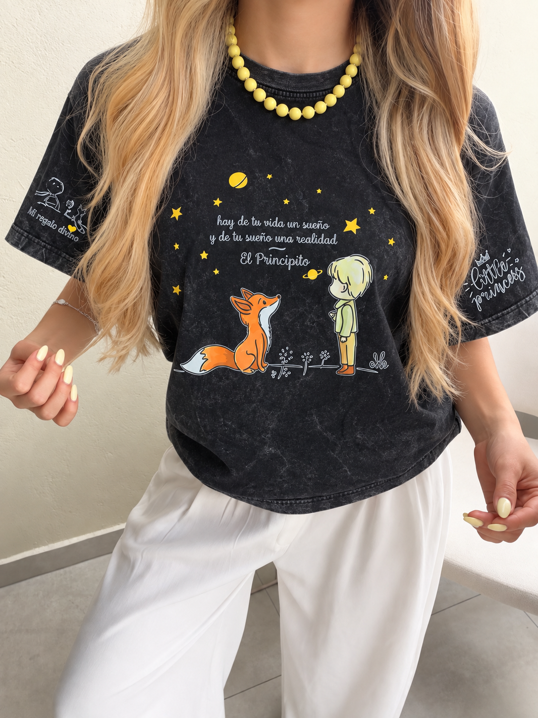 CAMISETA EFECTO WASHED PRINCIPITO LOBO