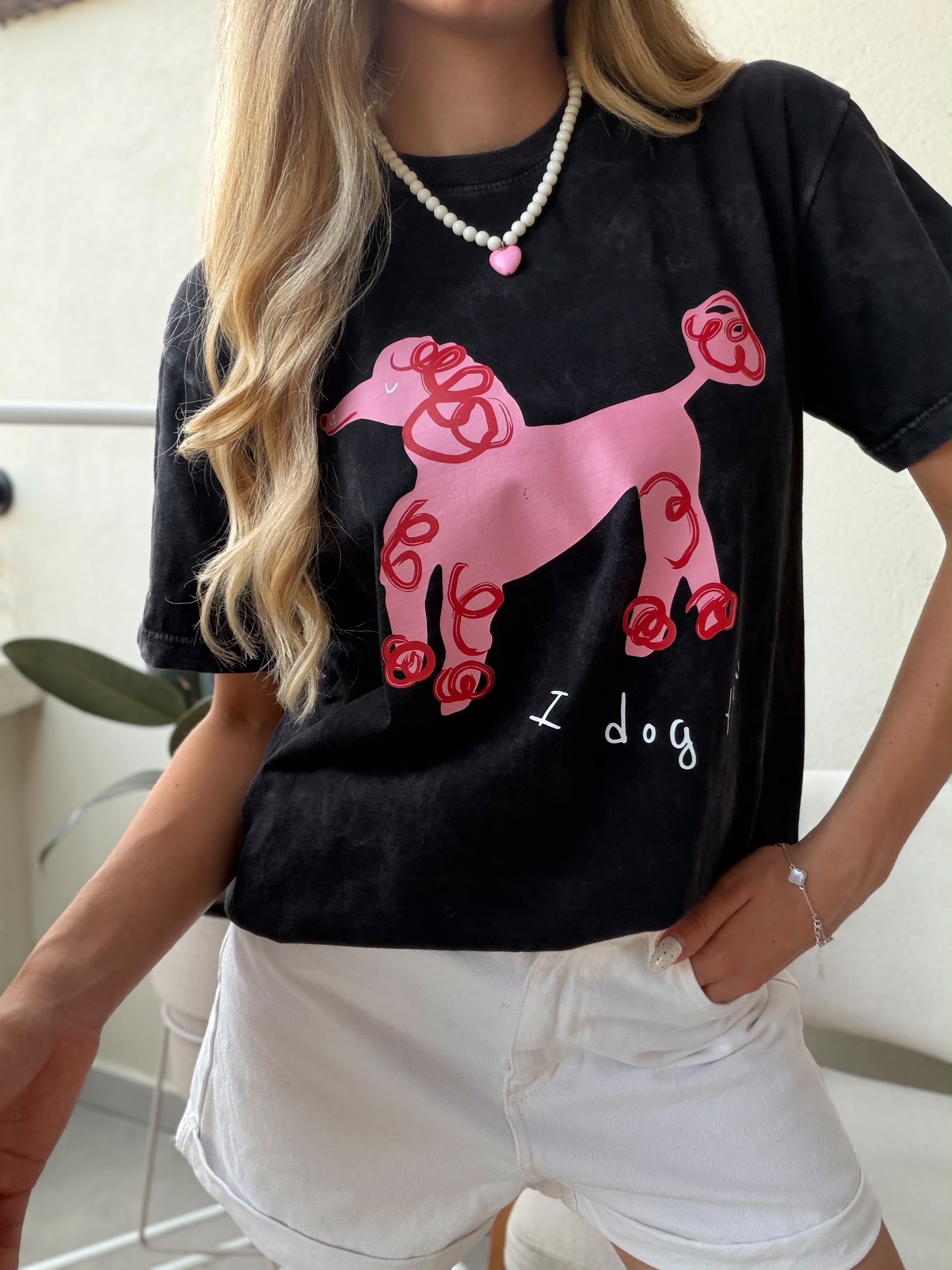 CAMISETA OVERSIZE EFECTO WASHED DOG PINK
