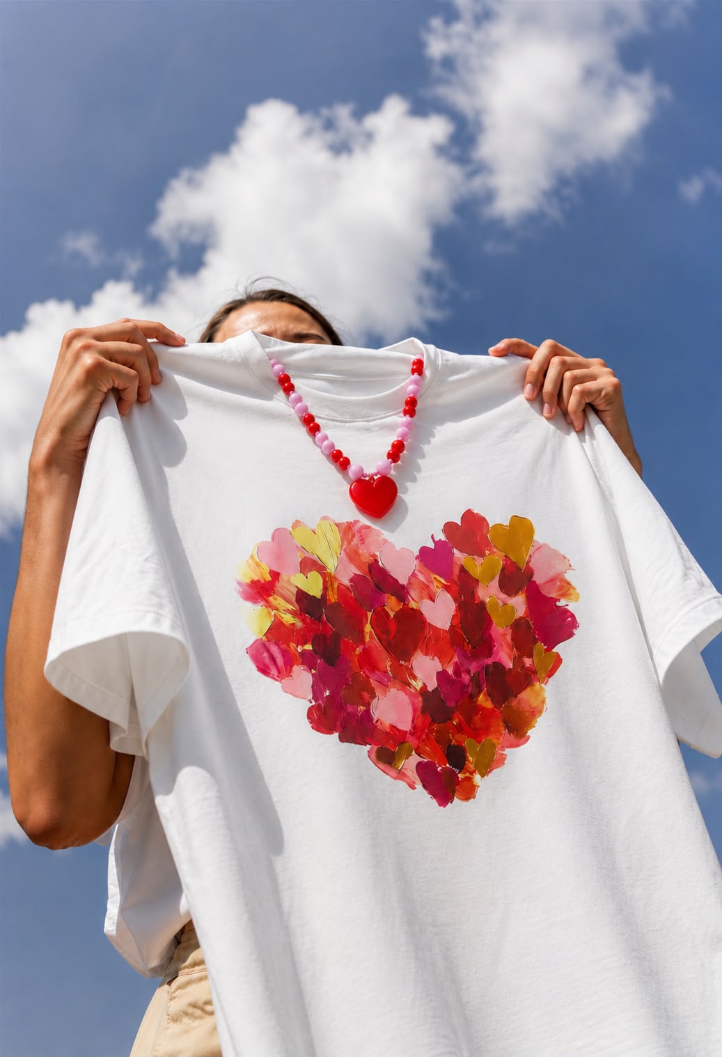 CAMISETA GRÁFICA TELA FRÍA CORAZONES