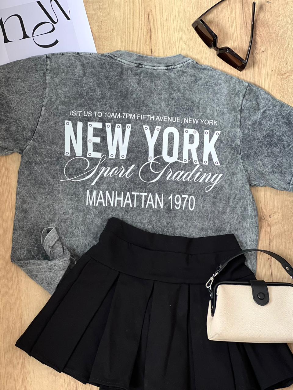 CAMISETA OVERSIZE EFECTO WASHED NEW YORK