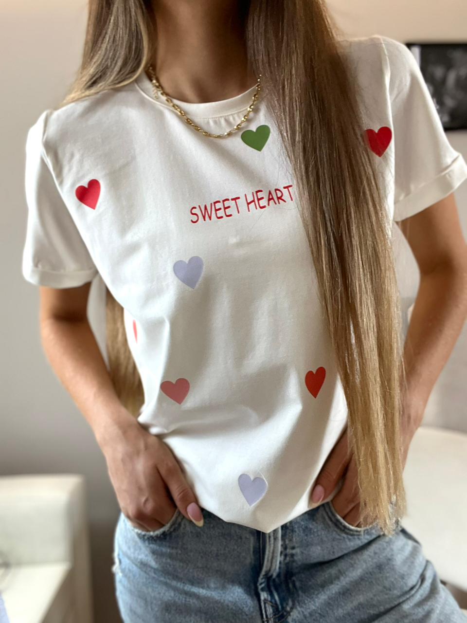 T- SHIRT GRÁFICA MUJER SWEET HEARTS