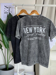 CAMISETA OVERSIZE EFECTO WASHED NEW YORK