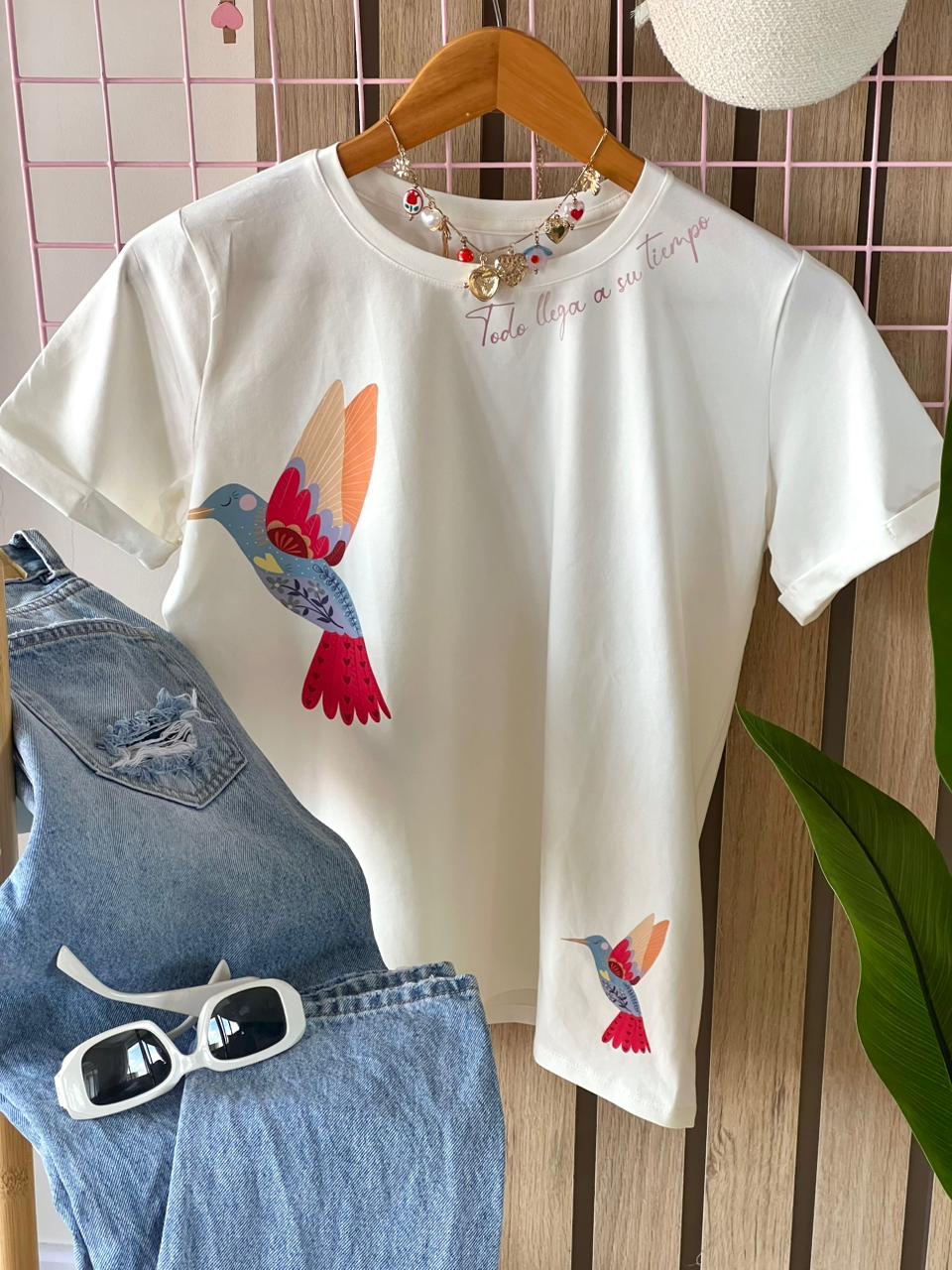 T’SHIRT BÁSICA TELA FRIA COLIBRÍ