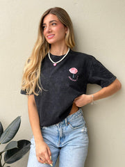 CAMISETA OVERSIZE EFECTO WASHED FLORES