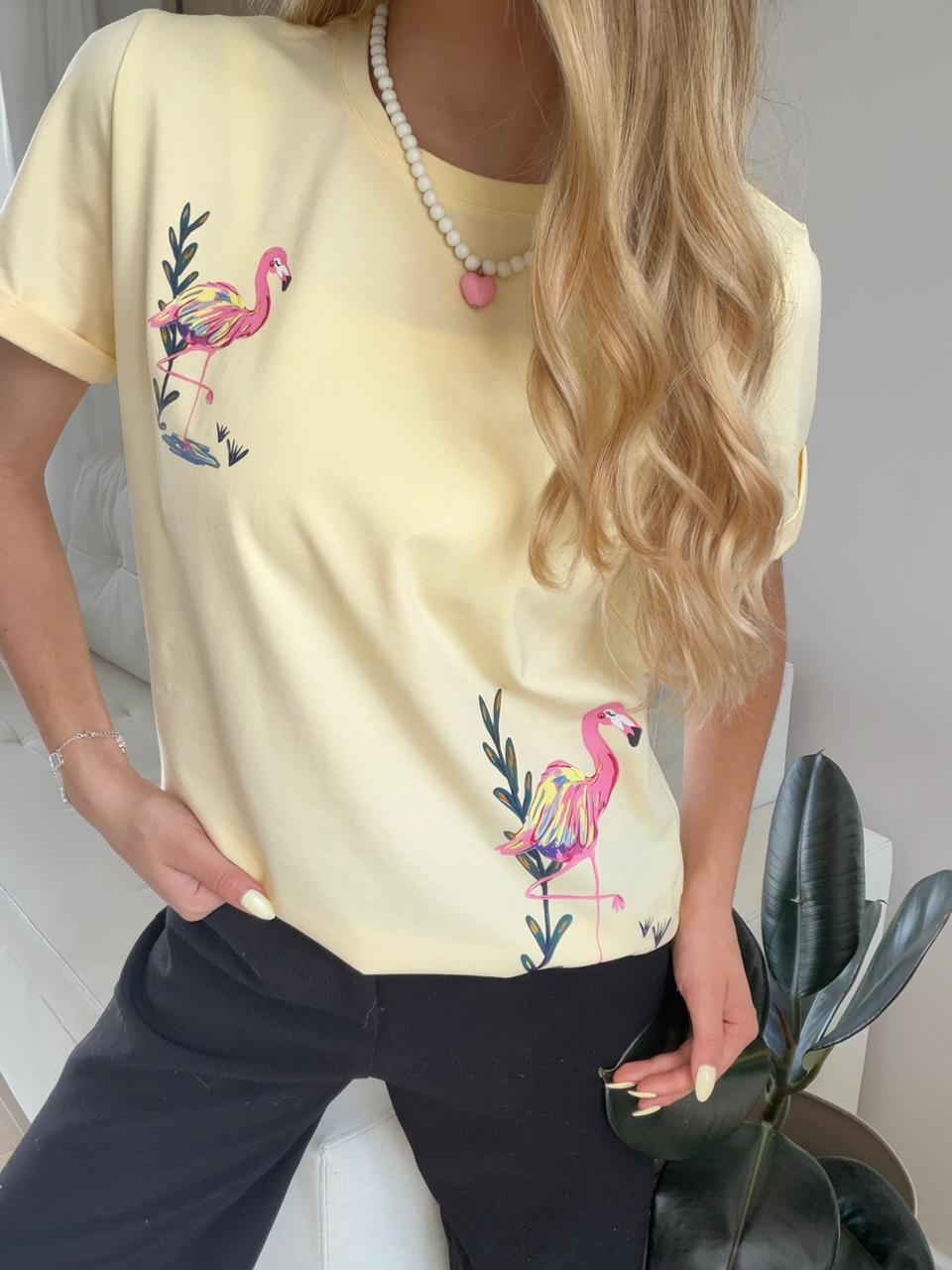 T’SHIRT BÁSICA TELA FRIA  FLAMENCO 🦩