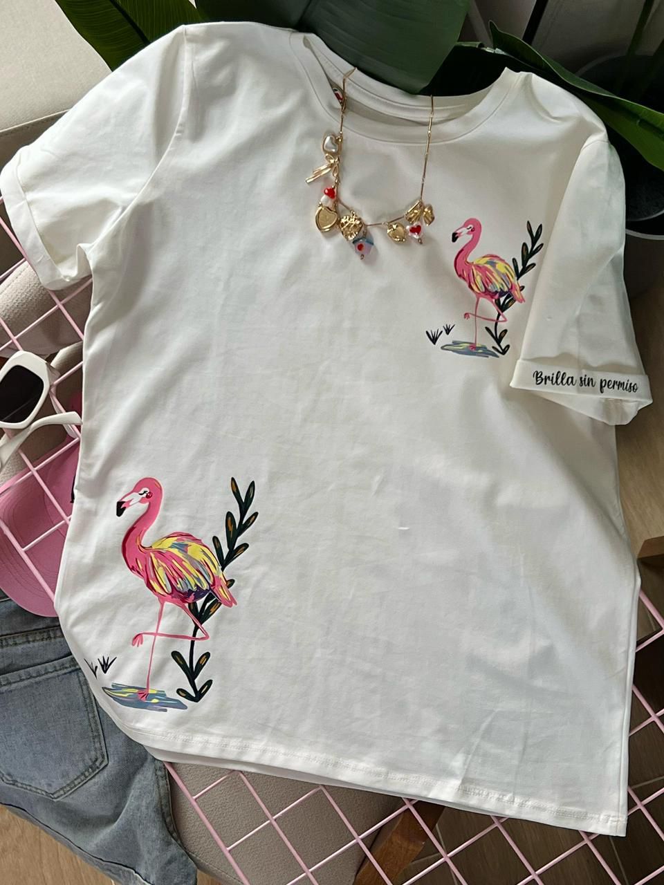 T’SHIRT BÁSICA TELA FRIA  FLAMENCO 🦩