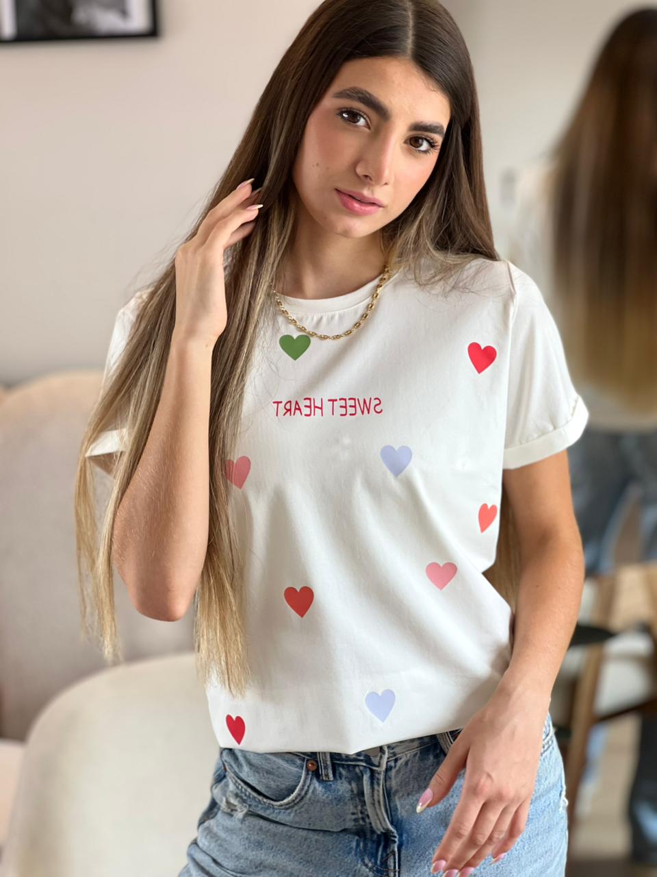 T- SHIRT GRÁFICA MUJER SWEET HEARTS